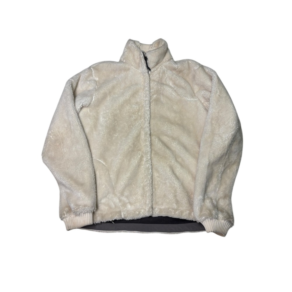 Mountain Hardwear Women Fleece Jacket Cream Full Zip Fuzzy Warm Size M